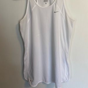 White Nike running tank